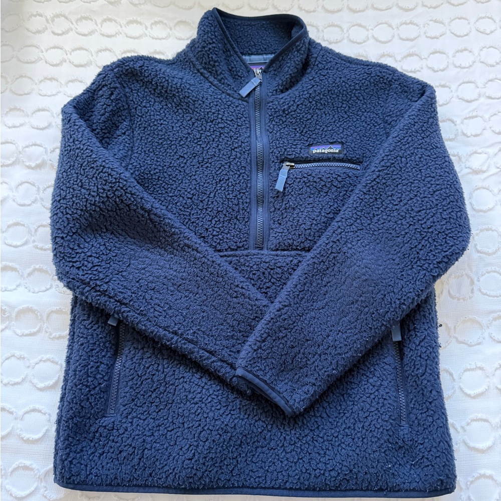 Patagonia Women’s Retro Pile Fleece Marsupial 1//2 Zip, New Navy, XS